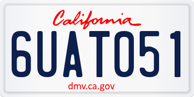 CA license plate 6UAT051