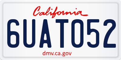 CA license plate 6UAT052