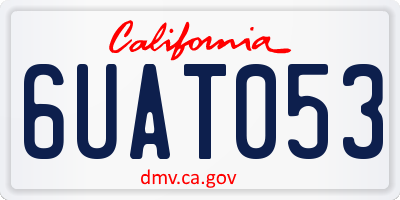 CA license plate 6UAT053