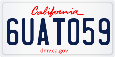 CA license plate 6UAT059