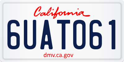 CA license plate 6UAT061
