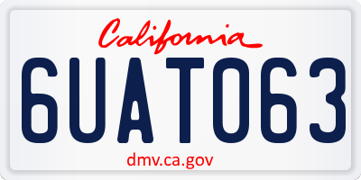 CA license plate 6UAT063