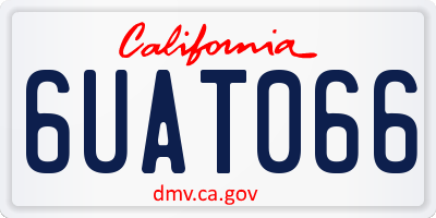 CA license plate 6UAT066
