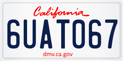 CA license plate 6UAT067