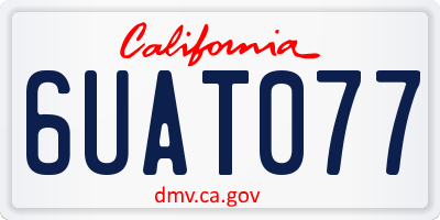 CA license plate 6UAT077