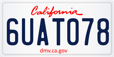 CA license plate 6UAT078
