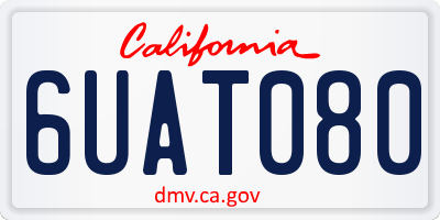 CA license plate 6UAT080