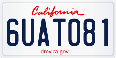 CA license plate 6UAT081
