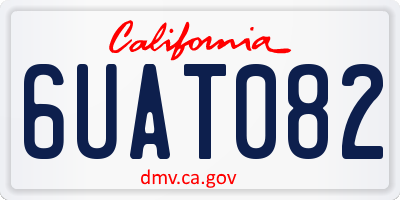 CA license plate 6UAT082