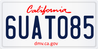 CA license plate 6UAT085