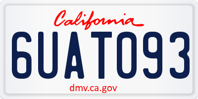 CA license plate 6UAT093