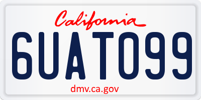 CA license plate 6UAT099