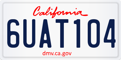 CA license plate 6UAT104