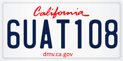 CA license plate 6UAT108