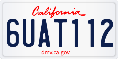 CA license plate 6UAT112