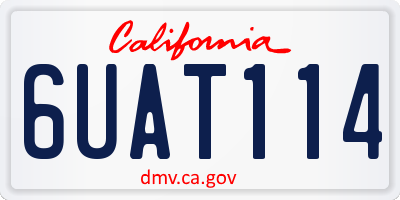 CA license plate 6UAT114
