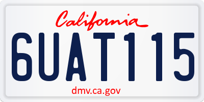 CA license plate 6UAT115