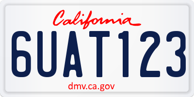 CA license plate 6UAT123