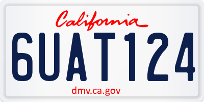 CA license plate 6UAT124