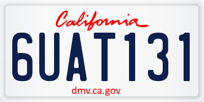 CA license plate 6UAT131