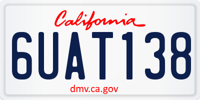 CA license plate 6UAT138