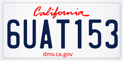 CA license plate 6UAT153