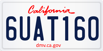 CA license plate 6UAT160