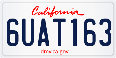 CA license plate 6UAT163