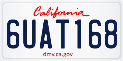 CA license plate 6UAT168