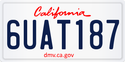 CA license plate 6UAT187
