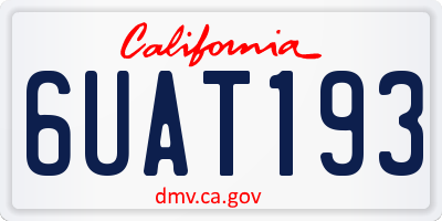 CA license plate 6UAT193
