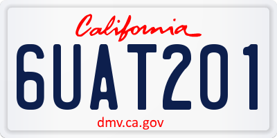 CA license plate 6UAT201