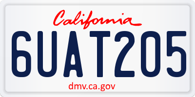 CA license plate 6UAT205