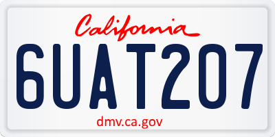CA license plate 6UAT207