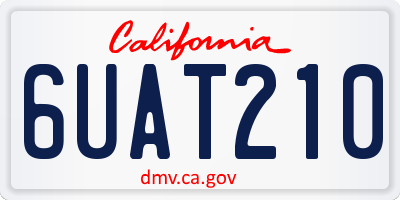 CA license plate 6UAT210