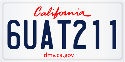CA license plate 6UAT211