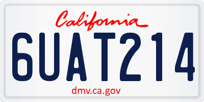CA license plate 6UAT214