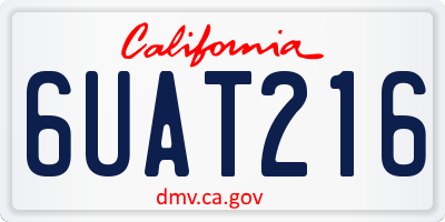 CA license plate 6UAT216