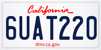 CA license plate 6UAT220