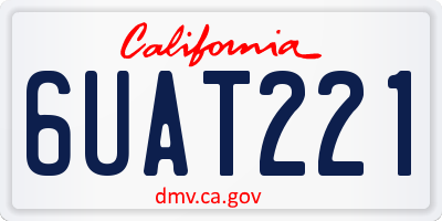 CA license plate 6UAT221