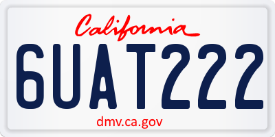 CA license plate 6UAT222