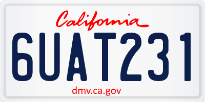 CA license plate 6UAT231