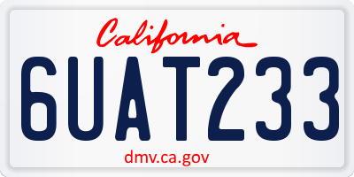 CA license plate 6UAT233