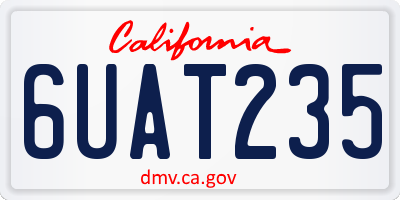 CA license plate 6UAT235