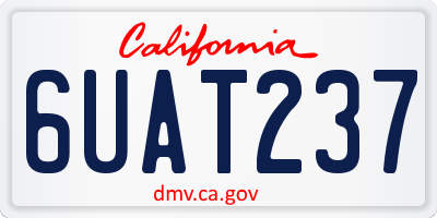CA license plate 6UAT237