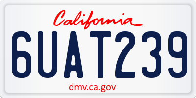 CA license plate 6UAT239