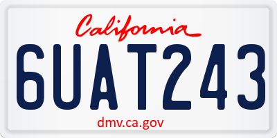 CA license plate 6UAT243