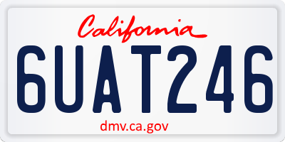 CA license plate 6UAT246