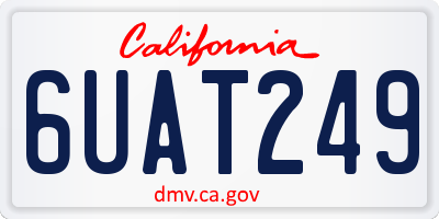 CA license plate 6UAT249