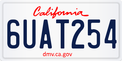CA license plate 6UAT254